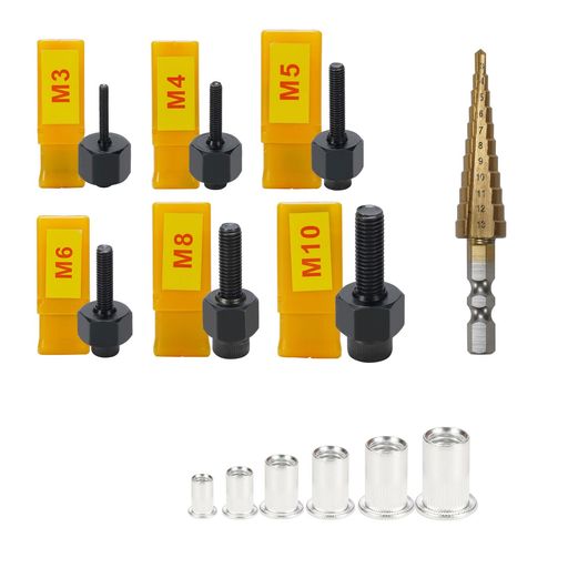 EROSHAK ハンドリベッターセット M3/M4/M5/M6/M8/M10 ネジき ナット リベット イン60pcsリベットナット (ステンレス鋼)