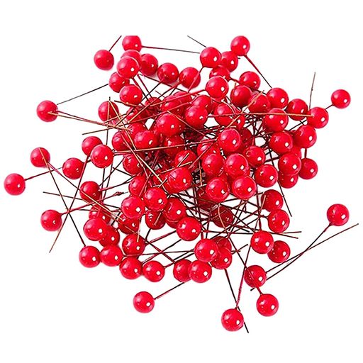 Aquafix人工ベリー100個入り高圧ポリエチレン材質赤い実ホーリーベリー造花クリスマスツリー飾りインテ..