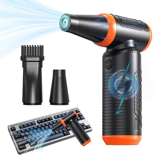 Hsmihairエアダスターブロワー洗車【超小型で爆風】電動エアダスター3段階風量調整超強力最大風速40m/s6000mAh大容量バッテリー充電式LEDライト付きPC掃除/空気入れ/キーボード/エアコン/洗車…