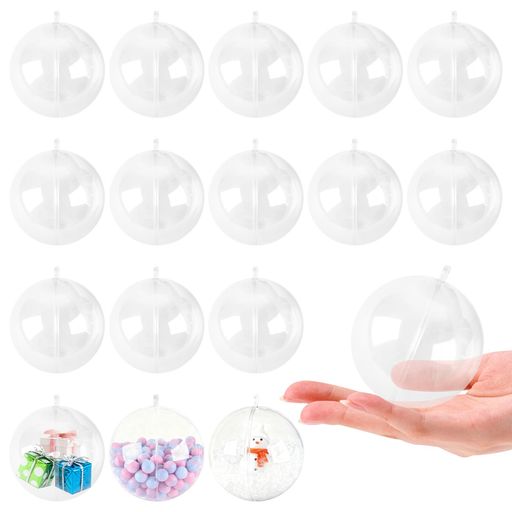 オーナメントボール 6cm クリスマス 透明 プラスチックボール アクリル クリア 透明カプセル 中空 充填可能 (20個)