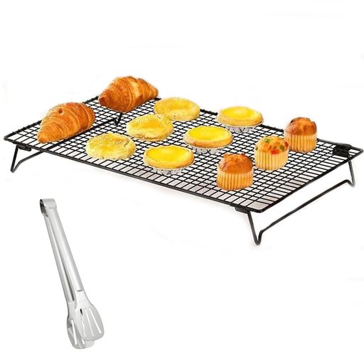 2点セットケーキクーラー26cm*23cm*3cm冷却ラッククーラーメッシュベーキング冷却ラック焦げ付き防止ケーキ冷却ラックケーキクーラー冷却ラック耐高温と低温穴あきトングケーキクーラー…