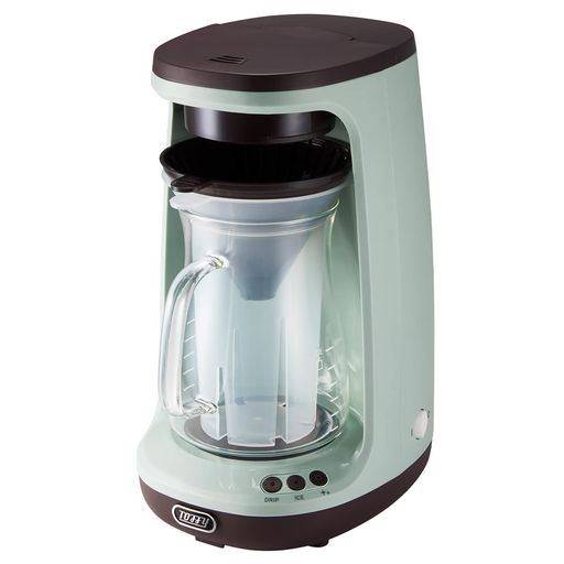 【Toffy/トフィー】HOT&ICEハンドドリップコーヒーメーカーK-CM10アイスコーヒー回転ドリップ蒸らし機能保温レトロペールアクアK-CM10-PA