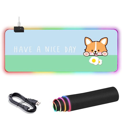 AJAZZ大型マウスパッドゲーミングマウスパッドLED発光14RGBモード7色の発光色滑り止め800*300*4mm(コー..