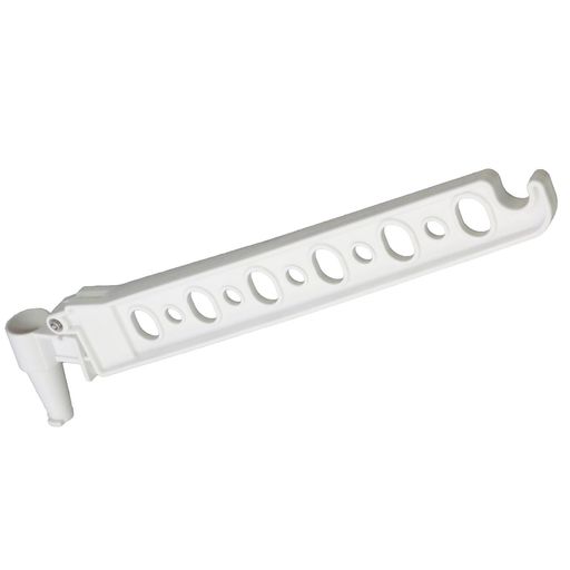 【サイズ】幅3.2x高23x奥行40cm【耐荷重】2kg【本体重量】(約)0.12kg【カラー】ホワイト 【材質】〈樹脂部品〉ABS樹脂、ポリプロピレン樹脂〈ネジ類〉ステンレス製 浴室に備え付けのシャワーフックに差し込むだけで、洗濯物を乾かす物干しスペースに。 長さ40cmのハンガーで、ピンチハンガーのような奥行きのある物も干せる。 取付け、取り外しが簡単で、使わない時は折りたたんで収納可能。