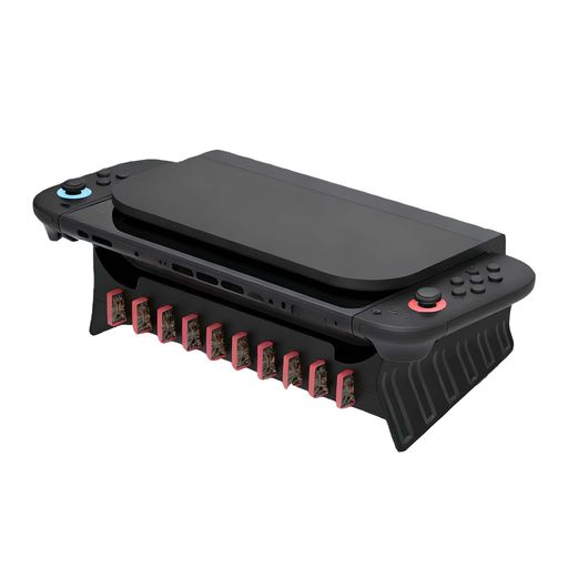 【対応機種】Switch 2用 /Switch OLED用版/旧型Switch専用横置き収納スタンド。Switch用底部に隙間を形成し、防振・放熱最適化・通気性を実現。熱がこもりづらい設計! 【転倒防止&amp;耐震設計】:本体を水平に保持し、転倒・落下リスクを効果的に回避。地震による機器の転倒をより確実に防止します。縦置きよりも安定性に優れ、お子様がいるご家庭では不慮の落下事故を効果的に予防。本体を収納キャビネットなどに収納可能で、部屋のスペース節約と整頓された収納を実現。 【放熱最適化】Switch 2用/Switch OLED版/旧型Switch用ドック本体を横置きすると、放熱孔が底面から側面へ移動し、底面に隙間を設けて空気の流れを促進。放熱孔の側面配置により熱の滞留を効果的に防止し、内部の熱を側面から効率的に排出。機器の寿命を大幅に延長します。 【省スペース】ゲーム本体とドックを収納ラックに設置し、収納キャビネットなどに収納可能。部屋を整理整頓し、スペース占有を回避。 【ゲームカード収納機能付き】スタンド側面には最大10枚のゲームカードを収納できるスロットを内蔵。