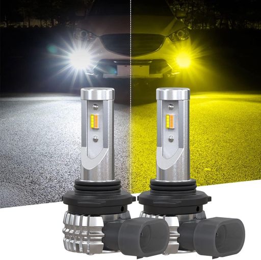 Rakuten - 【超爆光モデル】hb4ledフォグ2色切り替えhb3ledフォグランプ爆光2色ホワイト/イエロー車検対応ファンレス角度調整DC12Vカラーチェンジ車用LEDバルブ2個セット