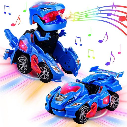 恐竜 変形ロボット 車 おもちゃ LED車 光音付き おもちゃの車を歌う 一体型 自動変形 ライト音楽 人気子供のギフト