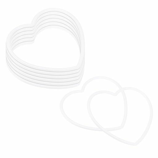 MMETERXITY8パックのドリームキャッチャーリング5.7インチのプラスチック製ハート形のマクラメリースフ..