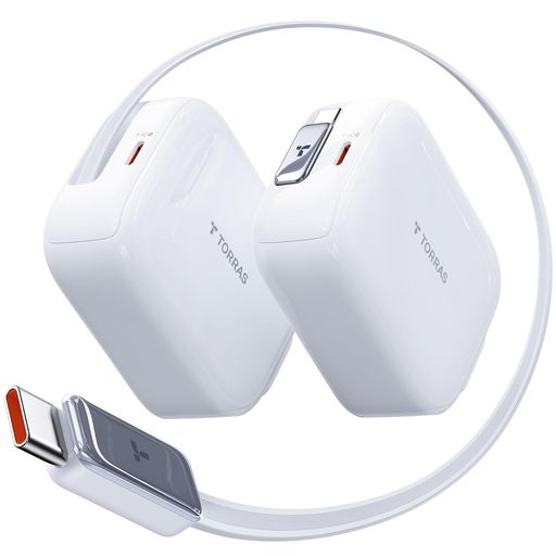 TORRASFlexLine67W急速充電器業界最長巻き取り式【100CMコード内蔵】type-c2ポートケーブルー体型GaNIII技術折畳み式プラグPD/QC3.0/PPS規格対応