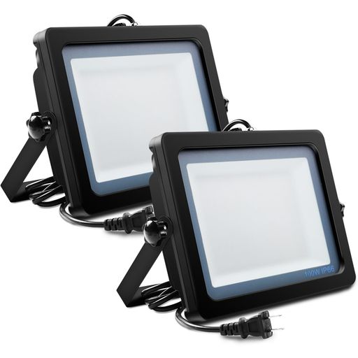 MAGOKORO LED投光器 作業灯 自動防眩機能 通気性能 極薄型 軽量 100W 1000W相当11000LM 高輝度 昼光色6000K 防塵 IP66防水型 160°広角照明 屋外用 ledライト 看板灯 集魚灯 夜間工事 停電対応 舞台照明