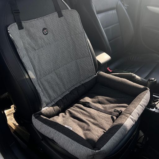 Freemos(フリーモス)ドライブベッド小型犬洗える乗物用の愛玩動物用安全座席飛び出し防止取り外し可能(黒ワンサイズ)