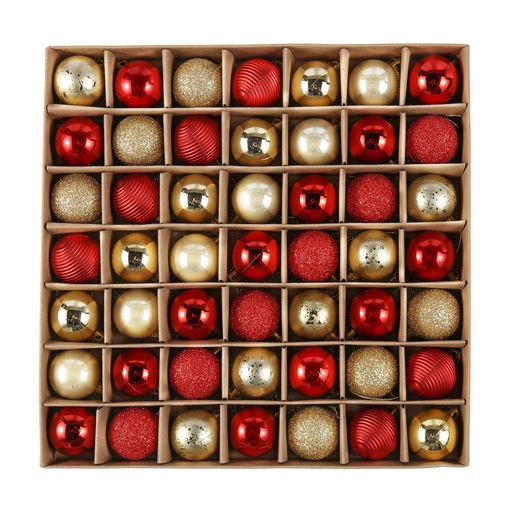 ValeryMadelynクリスマスオーナメント3cm49個セットクリスマスツリー飾り飾り付けバレンタイン装飾プロ..