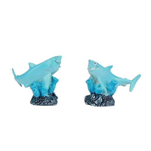 emours樹脂製サメ魚タンク装飾愛らしい水族館オーナメントかわいいホームデコレーション(2個)