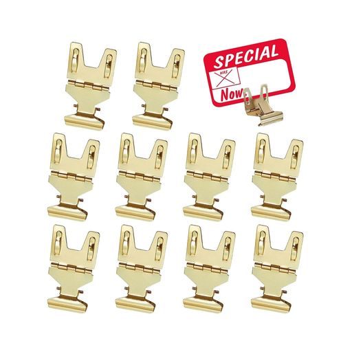 樂天商城 - happykauカードクリップ10個入りプライスカード立てステンレス値札立てカード立てポップスタンド広告スタンド角度調整可能滑り止め付金属値札業務用店舗用品(ゴールド)