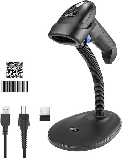 スタンド付きワイヤレスバーコードスキャナーNetumScanポータブル2-in-1バーコードリーダー2.4GHzワイヤレスおよびUSB2.0有線CCDバーコードスキャナーPCラップトップおよびコンピューター用の…