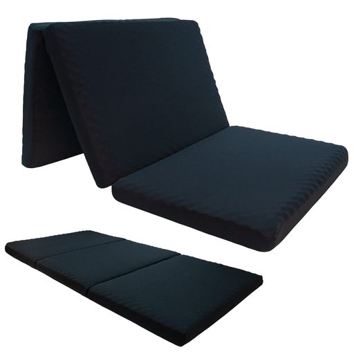 WAVVマットレス三つ折り25D折りたたみマットレス高反発体圧分散ベットマット敷布団抗菌防臭防ダニブラック