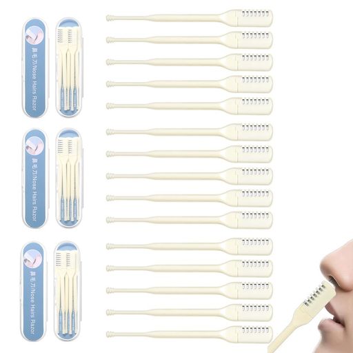 鼻毛と耳 【セット内容】鼻毛カッター15本入り(5本x3パック)。個別密封包装で衛生的に保管できます。✨ 【高品質素材】日本製ステンレス刃と強化ABS樹脂を採用し、耐久性と軽量性を両立。安心して長期間使用可能。🔪 【使いやすさ抜群】電池不要の手動式。360度回転ダブル刃で鼻毛をムラなくカットし、鼻腔を傷つけにくい丸み加工。👍 【携帯便利】超軽量1.4gのコンパクトサイズでポケットやバッグにスッキリ収納。旅行や外出先のエチケットに最適。🎒 【男女兼用&amp;多機能】男女問わず使用可能。両面デザインで鼻毛カットと耳かきができ、清潔感をキープします。👩‍🦰👨‍🦰