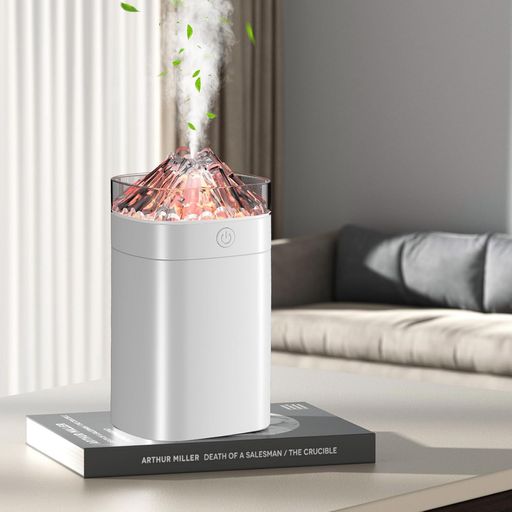 OSKEE加湿器卓上小型火山加湿器大容量400mlType-C充電式静音おしゃれLEDライト自動停止機能水漏れ防止..