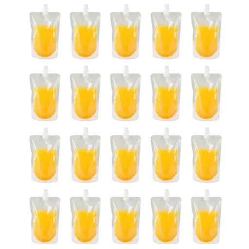 スパウトパウチ20枚セットパウチ容器詰め替えパウチ密封250ml使い捨て飲み物薬ジュースパウチ分け袋旅行用(A)