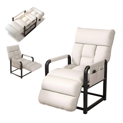 YASICAリクライニングチェア5段階調節可能リクライニングソファ一人掛け座椅子折りたたみリクライニングイス人間工学背もたれ・肘当て・フットレスト収納ポケット付椅子寝れる椅耐荷…