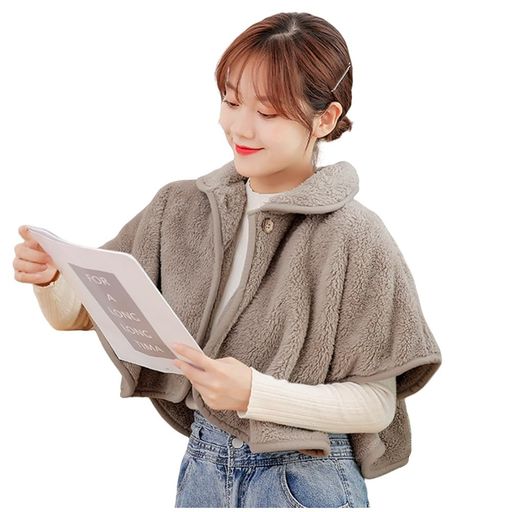 [YAYUPLUS]肩当てレディースポンチョケープ暖かいルームウェアポアふわふわもこもこ部屋着前開きゆったりあったかブランケット肩掛け肩着るブランケットあたためサポーター冷房対策防…