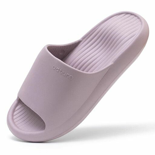 [AOY]【現役理学療法士監修】スリッパ室内サンダル【人体工学x足への負担軽減・4cm超厚底!】すりっぱルームシューズ超軽量静音防滑防水柔らか抗菌防臭洗えるEVAslippers(23.5~24.0cmパープル)