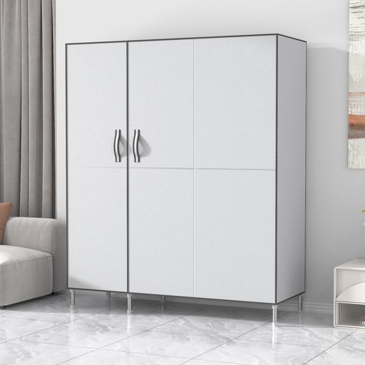 ワードローブクローゼットマグネット開閉式カバー付き磁気吸着扉付き大容量衣類収納ラックおしゃれ通気..