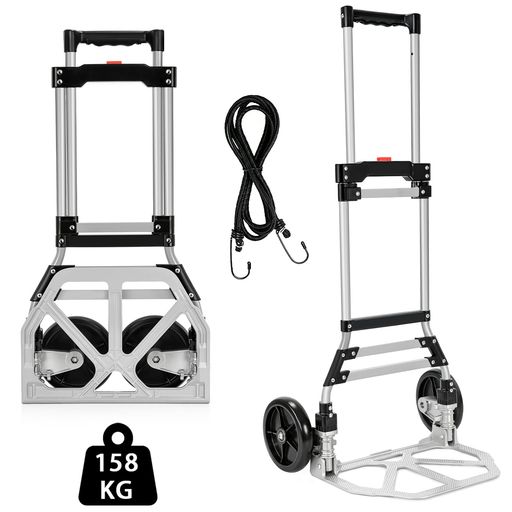 Aioyiscrキャリーカート折りたたみ台車耐荷重158kg静音大型脚輪17cmアルミ合金製荷物運搬 ...