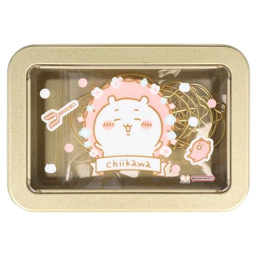 可愛い缶入りのちいかわステーショナリー 【特長】キャラクターの形が可愛い缶入りのクリップ 【内容】缶:1個/クリップ:15個 【サイズ】101mmx70mmx20mm 【材質】ブリキ・PVC・スチール