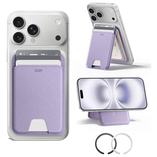 Rakuten - [ESR]MagSafeカードケーススマホスタンド5枚収納可能RFIDブロック機能多角度調節可能magsafeウォレットマグセーフ対応財布超スリム収納量アップ