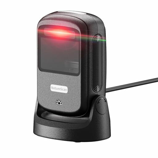 NetumScan 自動ハンズフリー デスクトップバーコードスキャナー USB 有線 1D/2D 全方向読み取り 1M CMOS センサー 多機能バーコードリーダー 即挿即用 倉庫/スーパーマーケット/小売店/書店/POS …