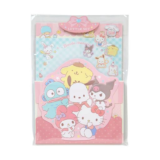 本体サイズ:パッケージ:約幅16x奥行0.8x高さ22cm。主な材料・原料:紙 キャラクター形でインパクトのある便箋。種類が豊富で使うのが楽しくなるセット内容。 (C)2024 SANRIO CO.,LTD.(P)