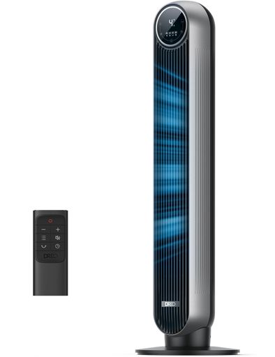 Electric Fan - Dreo扇風機タワーファン静音左右90°自動首振りパワフル送風7.6m/s風量4段階LEDディスプレイリモコン付き8時間タイマー機能付羽なしおしゃれグッズオフィス/脱衣所/寝室/居間用DR-HTF007PSE認…