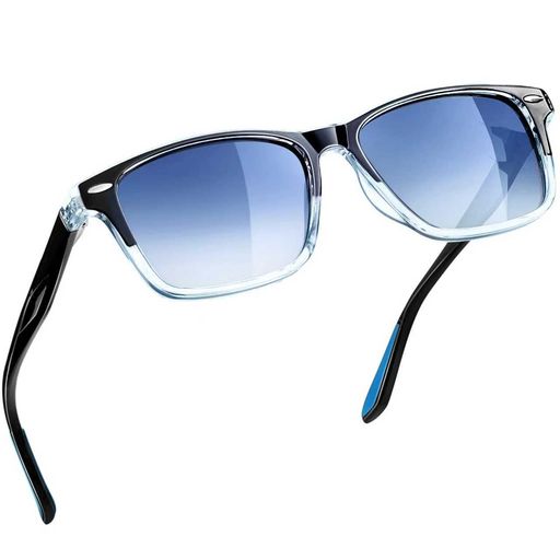 Sunglasses - [MAIVARDAY]サングラスメンズレディースUVカット偏光TR90ウェリントン型運転用弾性グラデーションブルーsunglassesformen
