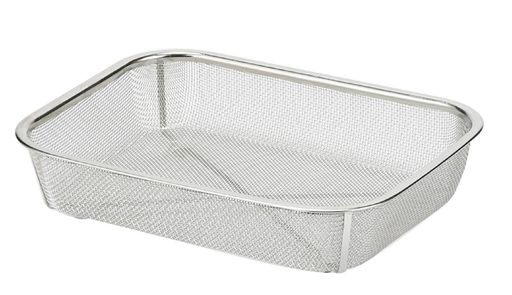 パール金属角型ザル265x210mmステンレス製アットアクアHB-4094シルバー