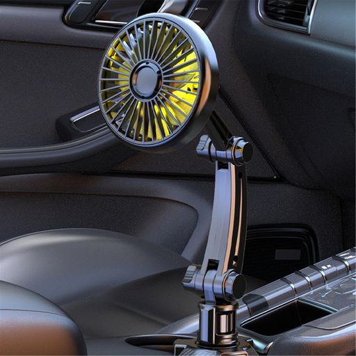 Rakuten - 【2025年登場】AUSTYLCO車扇風機車載扇風機車用カップホルダーファンシングルヘッドファン3速調整角度調整可能USBインターフェース