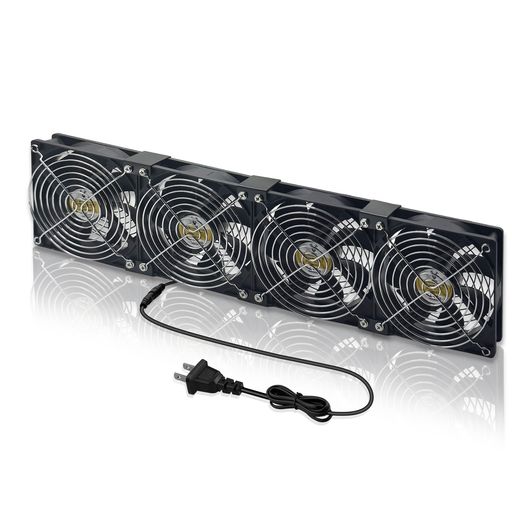 YOWEE4連120mmx25mmAC100-240V冷却ファン窓用温室用車中泊換気扇、USプラグ