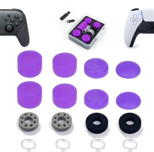 ZHI-NYLLDJSフリークPS5/4Switch1/2プロコントローラーに対応フリークコントローラースティックカバーアシストリング収納ケース付き(フリーク4個/スティック