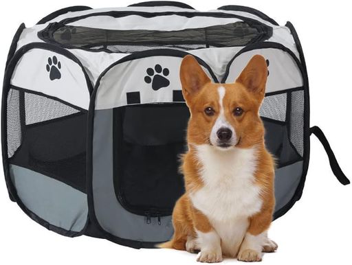 YOASONEK八角形ペットケージペットサークル折りたたみ犬用ケージ猫用ケージペットハウスペットテントプレイサークルポータブルペット用ケージ猫の分娩室軽量通気性防水屋内屋外持ち運…
