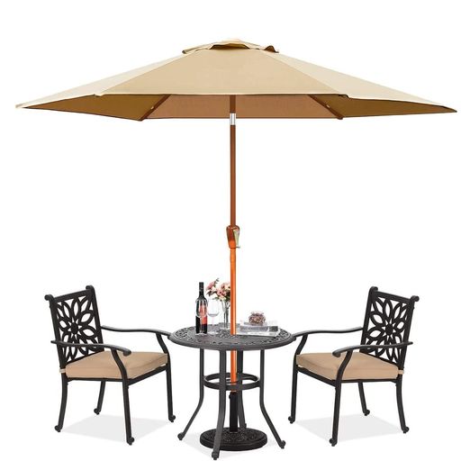 太陽 雨傘マーク️【木目調デザイン】:木の色合いを模倣した木目調デザインは、自然で素朴な感覚を与えてくれます。中柱の木目調デザインを採用したこのパラソル、外観が美しく、非常に快適で自然な感触を与えてくれます。ご注意:本製品はパラソル本体のみ。 雨傘マーク️【防水・UVカット】:ガーデンパラソル高品質のポリエステル+PU素材を使用し、優れた防水性とUVカット機能を備えています。紫外線を効果的に遮断し、安全で健康的な日除け体験を提供します。 雨傘マーク️【大面積】:ガーデンパラソル直径は220cmで、日差しを効果的に遮ることができ、快適な日除け環境を提供します。また、柄と中柱の設計により、底部スペースも広く、自由に活動することができます。 雨傘マーク️【回転ハンドル】:パラソル回転しやすいハンドルを備えており、簡単に開閉できます。また、傾斜ボタンで傘の角度を調整し、さまざまな日光角度で最適な日除け効果を得ることができます。 雨傘マーク️【幅広い適用範囲】:木目調中柱ガーデンパラソル、屋外の庭園、露天カフェ、レストラン、公園など、さまざまな場所に適用されます。商業施設や家庭でのレジャーにおいても、快適な日除け環境を提供します。