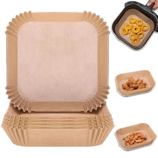 樂天商城 - WIOOYIUUエアフライヤー用クッキングシート100枚入り方形20x16x4.5cmノンフライヤーシート耐熱230°Cノンフライヤー・エアフライヤー対応油吸収紙