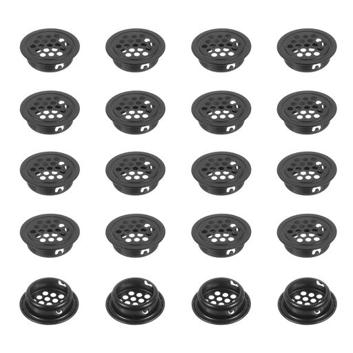 PATIKIL 32 mm 円形ソフィットベント 20個 ステンレススチール ラウンドメッシュホールエアベント デュアルパネル ラウンドメッシュホールルーバー キッチン クローゼット 靴 日用品 キャビ…