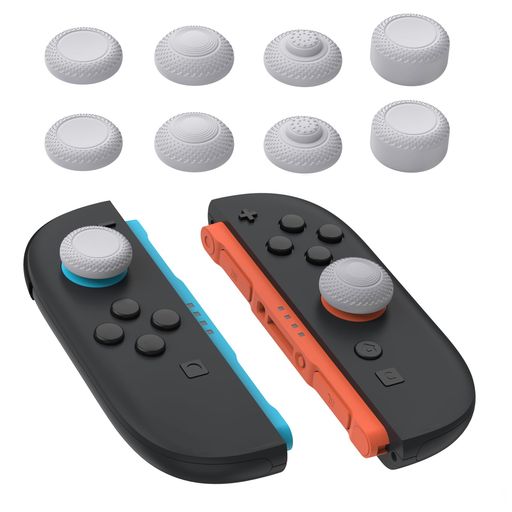 NEOGEO - PlayVital2025年新型Switch2対応用親指グリップキャップ8個セット–プロ仕様高耐久性滑り止めスティックカバーSwitch2ジョイコン用エイム精度向上スティックキャップ【グレー】