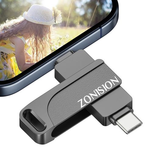ZONISION128GUSBメモリアプリ不要iphoneバックアップスマホから直接USB3in1iphoneデータ保存Type-C/iOS/USB搭載外付けメモリスマホ容量不足解消(1Phone/Pad/Android