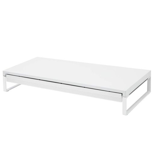 リヒトラブパソコン台モニター台机上台白幅59x奥行25x高さ10cm引出し付耐荷重15kgA7338-0