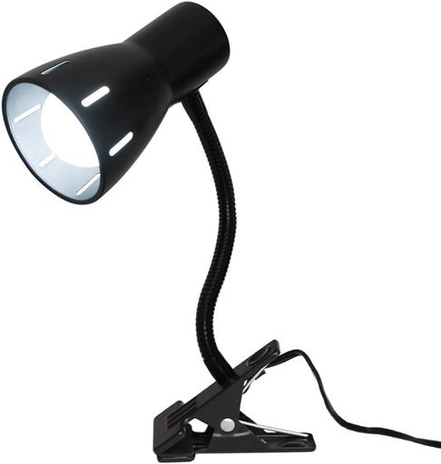 Dotoy クリップライト デスクライト 配線スイッチ付き E26専用ソケット LED電球別売 グースネック 寝室 インテリア 黒