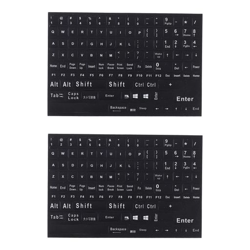 NUOLUXキーボードシール英語キーボードラベルステッカー2枚入マットタイプ文字交換ステッカークリアステッカー用文字シール