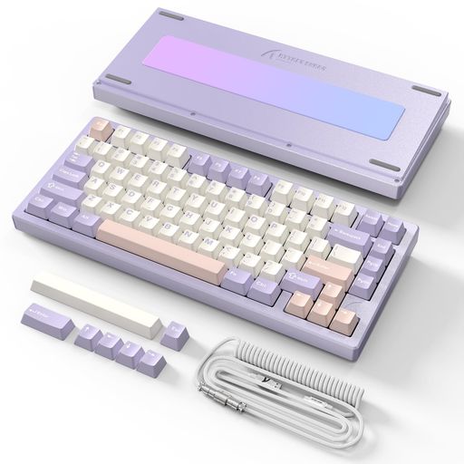 ATTACK SHARK X75 ゲーミングキーボード アルミ製 81きー メカニカルキーボード 75%レイアウト、ホットスワップ、VIA、トライーモード ワイヤレス/Bluetooth/有線