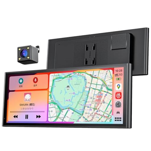 Krunia ディスプレイオーディオ 9.26インチ ワイヤレス CarPlay & Android Auto 対応 ポータブルカーオーディオ リアカメラ付き 駐車補助 高輝度IPSタッチスクリーン 車載モニター Bluetooth/AUX/FM
