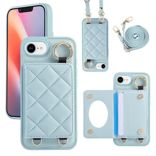 Succtopy ケース 手帳型 向けのiPhone17e ショルダー スマホケース 鏡付き 用のいphone17e iphone 16E ケース 背面手帳型 肩がけ 用のあいふぉん17e iphone16eカバー 財布付き リング付き